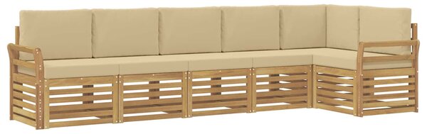 VidaXL Kültéri kanapé szett 6 pcs Fehér és Bézs 308 x 130,5 x 73 cm