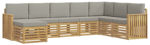 VidaXL Kültéri kanapé szett 8 pcs Fehér és Világosszürke
