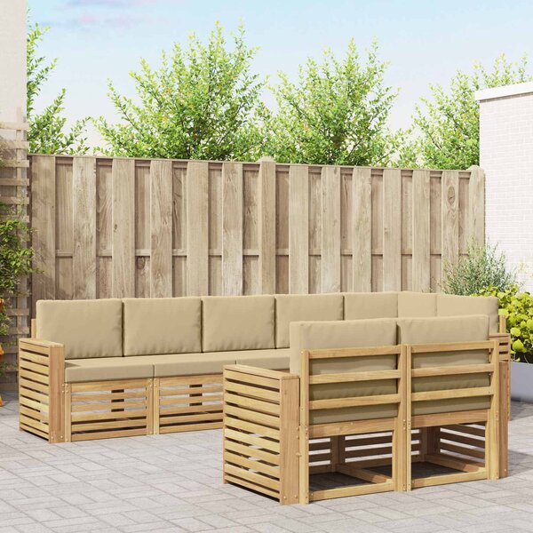 VidaXL Kültéri kanapé szett 8 pcs Fehér és Bézs 310 x 132,5 x 73 cm