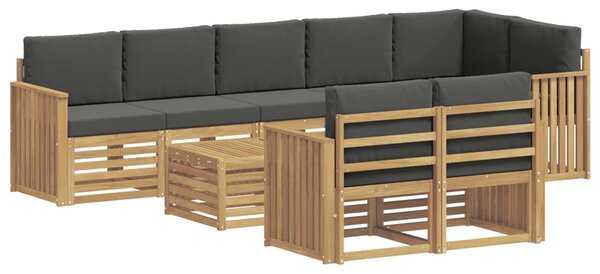 VidaXL Kültéri kanapé szett 9 pcs Fehér és Antracitszürke