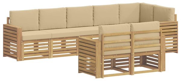 VidaXL Kültéri kanapé szett 8 pcs Fehér és Bézs 310 x 132,5 x 73 cm