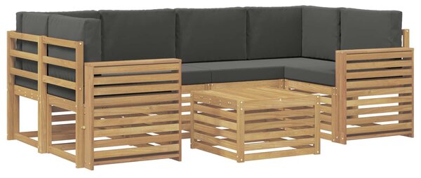 VidaXL Kültéri kanapé szett 7 pcs Fehér és Antracitszürke Poliészter