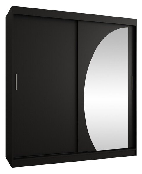 Gardróbszekrény Hartford 506, Laminált forgácslap, 200x180x62cm, Fekete