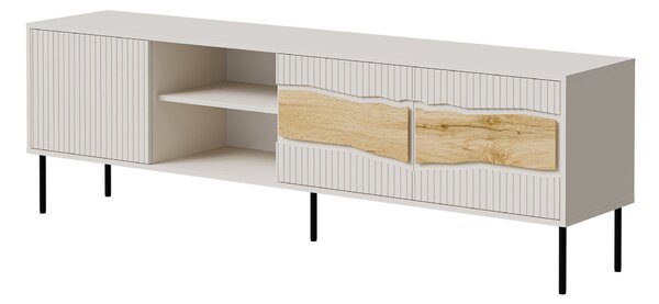 TV-állvány Monevare 102, Közepes sűrűségű farostlemez, Laminált forgácslap, 62x190x40cm, Kasmír, Wotan tölgy