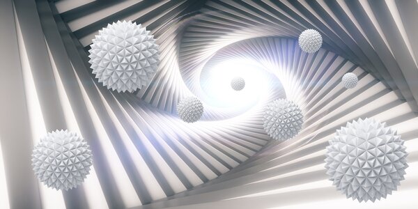 Fotótapéta 3D alagút és gömbök, 3d fotótapéta, u03120d2 : Uwalls.hu