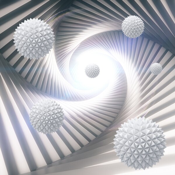 Fotótapéta 3D alagút és gömbök, 3d fotótapéta, u03120d1 : Uwalls.hu