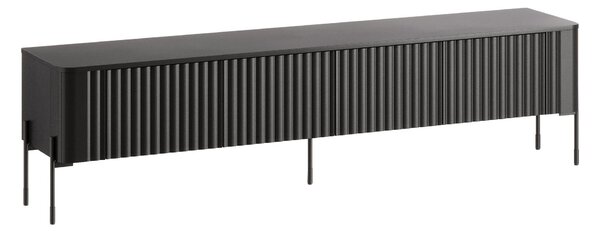 TV-állvány Nobilitas, Közepes sűrűségű farostlemez, Laminált forgácslap, 50x190x40cm, Fekete