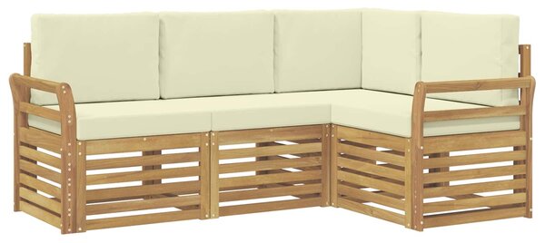VidaXL Ülőgarnitúrák 4 pcs Fehér és Krém színű 190 x 130,5 x 73 cm