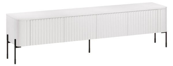 TV-állvány Nobilitas, Közepes sűrűségű farostlemez, Laminált forgácslap, 50x190x40cm, Fehér