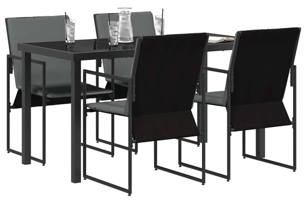 VidaXL Kert étkező szett 5 pcs Fekete és Antracit 140 x 70 x 73 cm