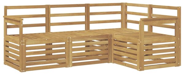 VidaXL Ülőgarnitúrák 4 pcs Fehér 187,5 x 128,5 x 73 cm Tömör Akácfa