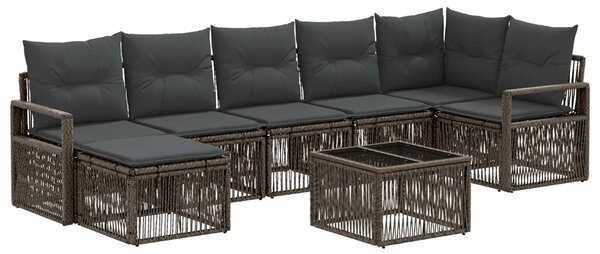 VidaXL Kerti Kanapé Szett 8 pcs Szürke polirattan