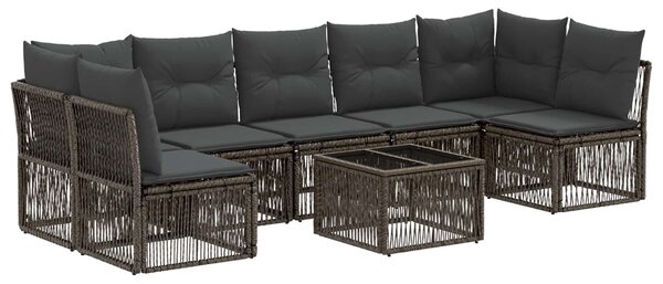 VidaXL Kerti Kanapé Szett 8 pcs Szürke polirattan