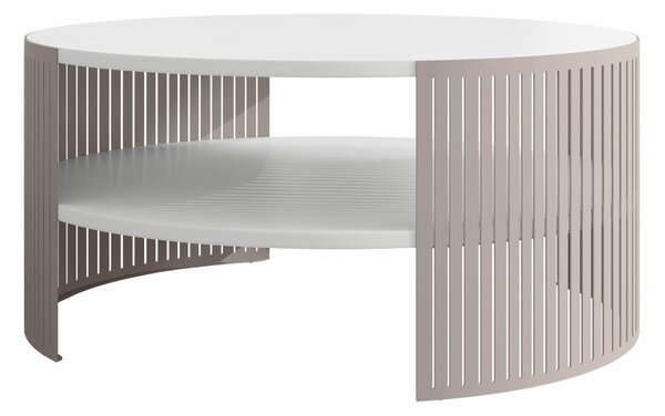 Dohányzóasztal Civer VIII, Fém, Laminált forgácslap, 40cm, Kasmír, Fehér