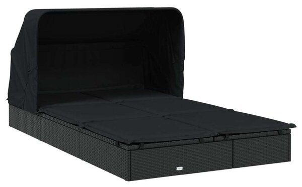VidaXL Kert Napozóágy - 2 Személyes - Fekete - 213x118x97cm