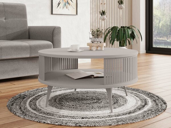 Dohányzóasztal Vitum VI, Fém, Laminált forgácslap, 44cm, Kasmír
