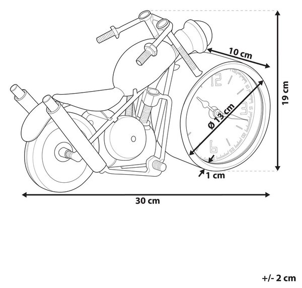 Óra BERNO 30 cm Fém Fekete