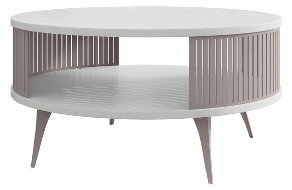 Dohányzóasztal Vitum VI, Fém, Laminált forgácslap, 44cm, Fehér, Kasmír