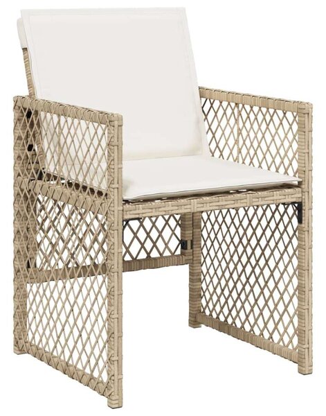 VidaXL Polyrattan Kerti Étkezőgarnitúra - 15 részes - Bézs