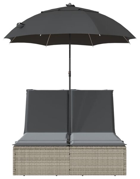VidaXL Dupla Napozóágy - Polyrattan - 200x164 cm