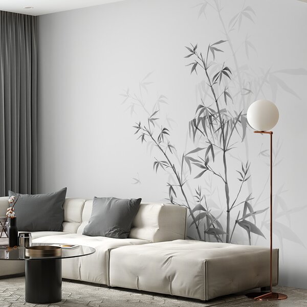 Fotótapéta Minimalizmus stílusú Japandi növényi bambusz Chinoiserie szürke, Fotótapéta erdő, Fotótapéta erdő bambusz, w00546v1 : Uwalls.hu