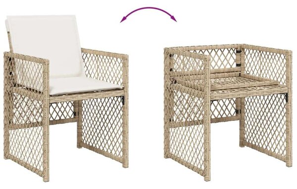 VidaXL Polyrattan Kerti Étkezőgarnitúra - 9 részes - Bézs