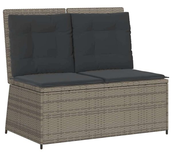 VidaXL 7 részes szürke polyrattan kerti ülőgarnitúra párnákkal