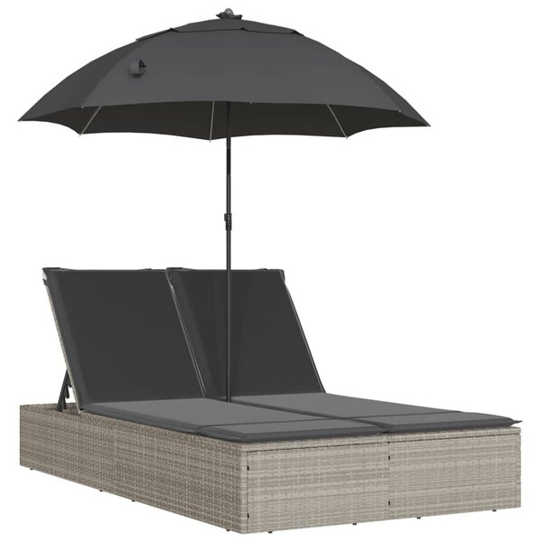 VidaXL Dupla Napozóágy - Polyrattan - 200x164 cm
