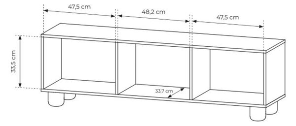 Arlo TV-szekrény 150 cm háromajtós - vicenza tölgy