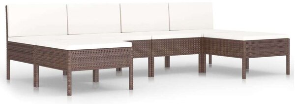 VidaXL Polyrattan Kerti Bútorszett - 6 részes - Barna