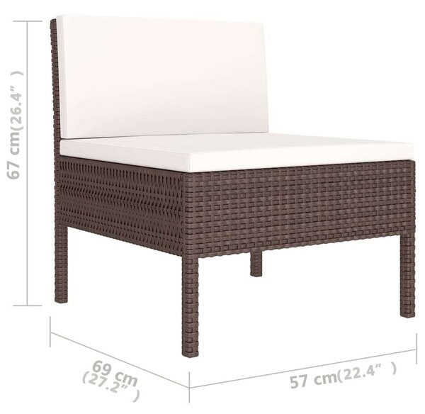VidaXL Polyrattan Kerti Bútorszett - 6 részes - Barna
