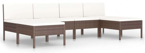 VidaXL Polyrattan Kerti Bútorszett - 6 részes - Barna