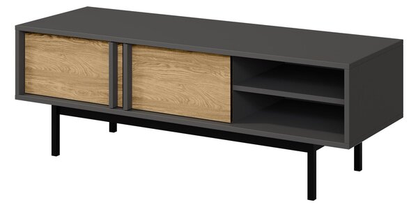TV-állvány Levali 109, Laminált forgácslap, 43x123x43cm, Tölgy, Antracit