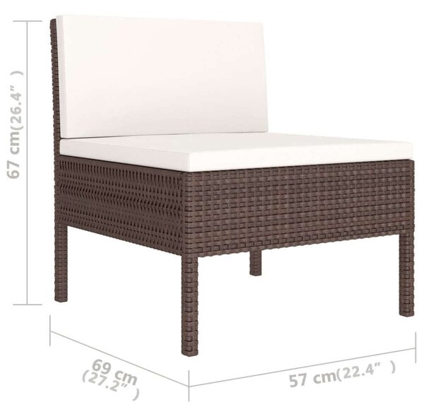 VidaXL Polyrattan Kerti Bútorszett - 6 részes - Barna