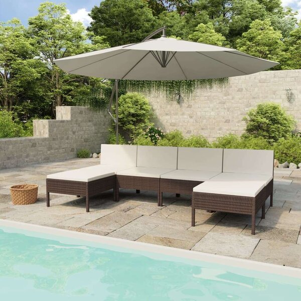VidaXL Polyrattan Kerti Bútorszett - 6 részes - Barna