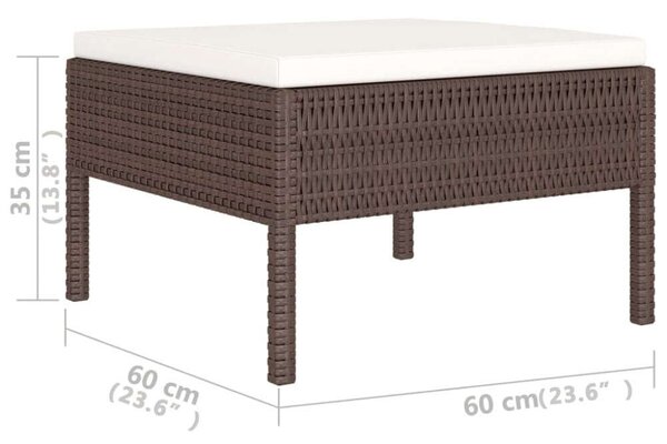 VidaXL Polyrattan Kerti Bútorszett - 6 részes - Barna