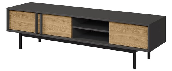 TV-állvány Levali 108, Laminált forgácslap, 43x163x43cm, Tölgy, Antracit