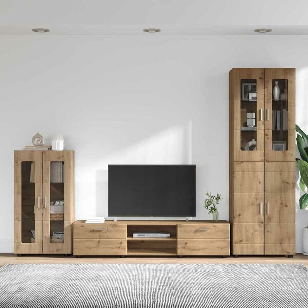 VidaXL TV szekrény garnitúra FLORIN 3 db Artisan tölgy Szerelt Fa