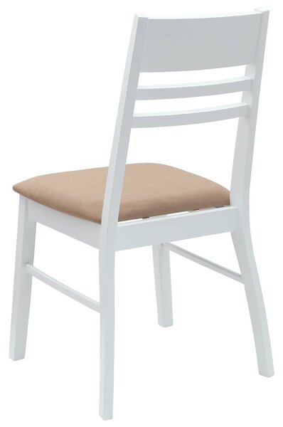 VidaXL Étkező Székek 2 pcs Fehér 43 x 54 x 89 cm Tömör Gumi Fa