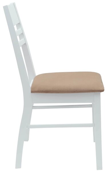 VidaXL Étkező Székek 2 pcs Fehér 43 x 54 x 89 cm Tömör Gumi Fa