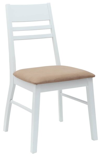 VidaXL Étkező Székek 2 pcs Fehér 43 x 54 x 89 cm Tömör Gumi Fa
