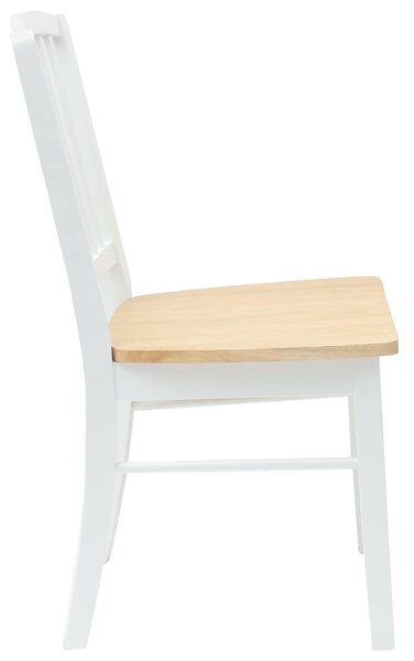 VidaXL Étkező Székek 2 pcs Fehér 50 x 52,5 x 91 cm Tömör Gumi Fa