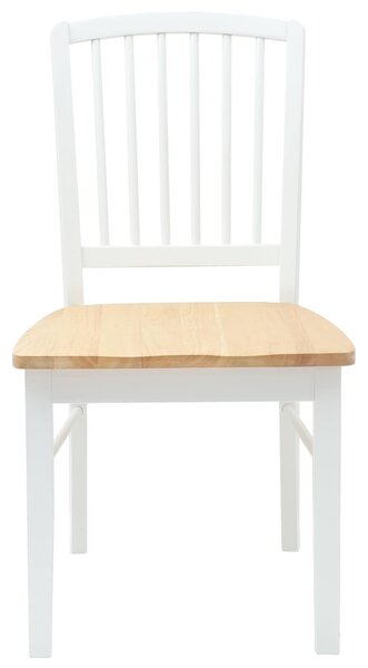 VidaXL Étkező Székek 2 pcs Fehér 50 x 52,5 x 91 cm Tömör Gumi Fa