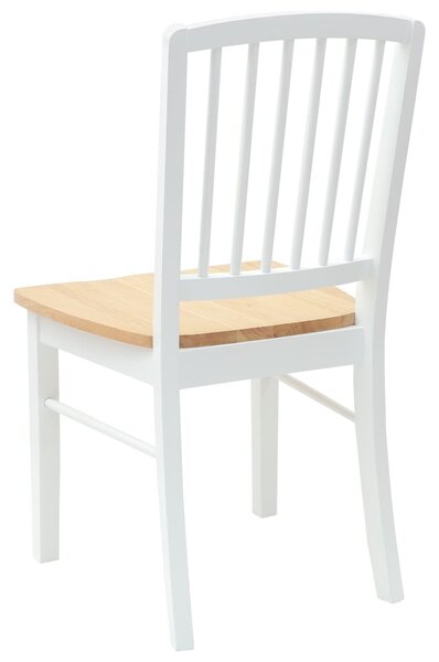 VidaXL Étkező Székek 2 pcs Fehér 50 x 52,5 x 91 cm Tömör Gumi Fa
