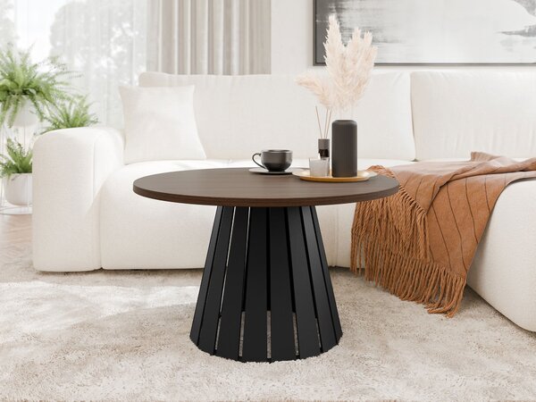 Dohányzóasztal Oswego 134, Fém, 43cm, Dió, Fekete