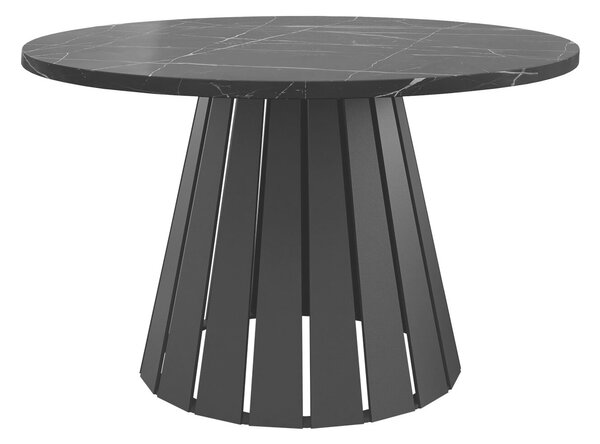 Dohányzóasztal Oswego 134, Fém, 43cm, Fekete márvány, Fekete