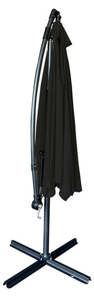 Nagy dönthető kerti napernyő védőhuzattal 290 cm - fekete