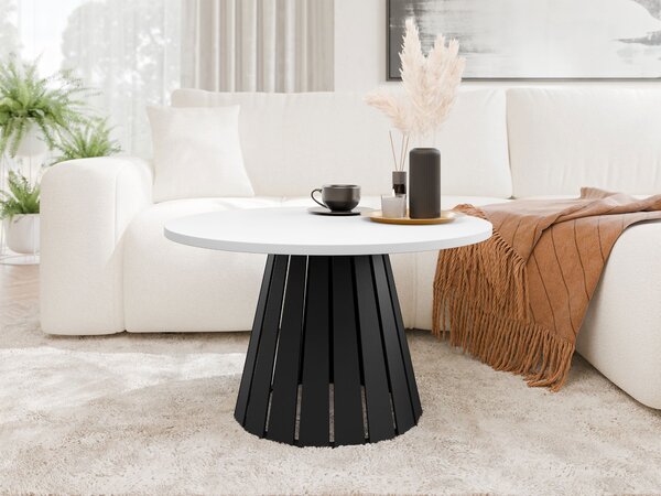 Dohányzóasztal Oswego 134, Fém, 43cm, Fekete, Fehér