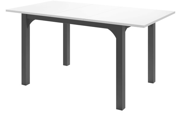 Asztal Oswego 135, 76x80cm, Fekete, Fehér márvány