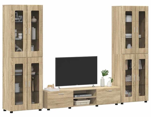 VidaXL TV szekrény garnitúra FLORIN 3 db Sonoma tölgy Szerelt Fa